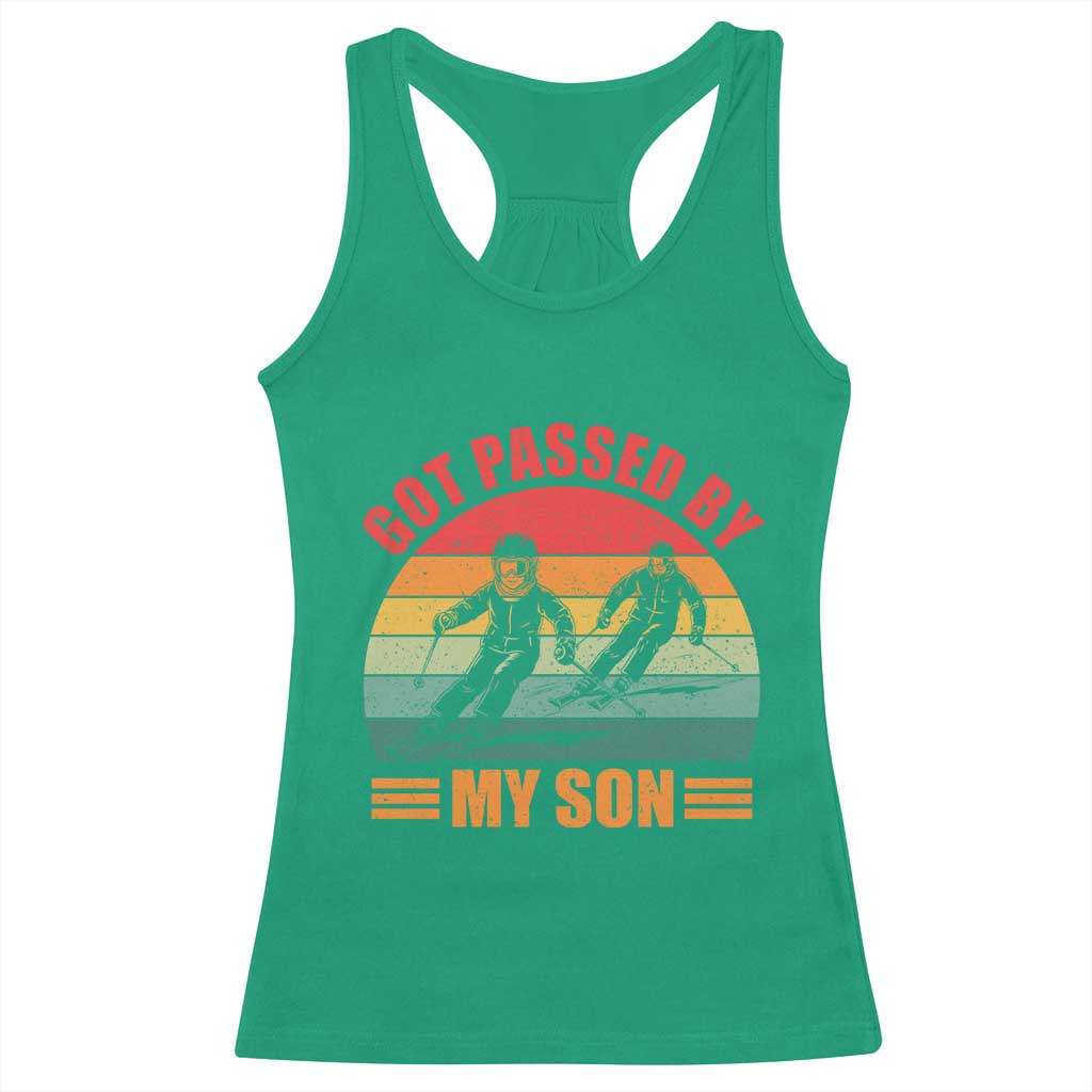 Funny Skiing Ski Dad Racerback Tank Top Got Passed By My Son Retro Vintage - Wonder Print Shop