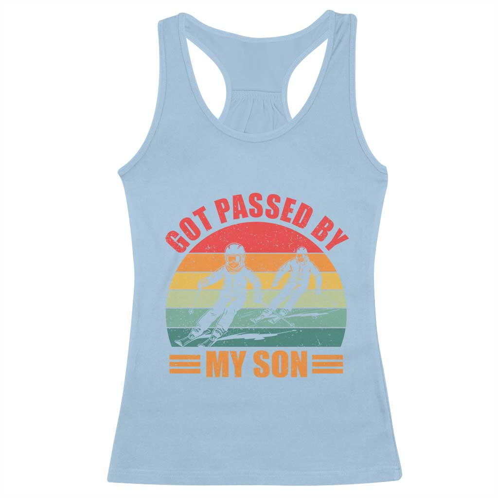 Funny Skiing Ski Dad Racerback Tank Top Got Passed By My Son Retro Vintage - Wonder Print Shop