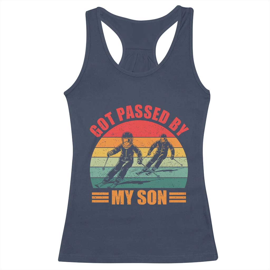 Funny Skiing Ski Dad Racerback Tank Top Got Passed By My Son Retro Vintage - Wonder Print Shop