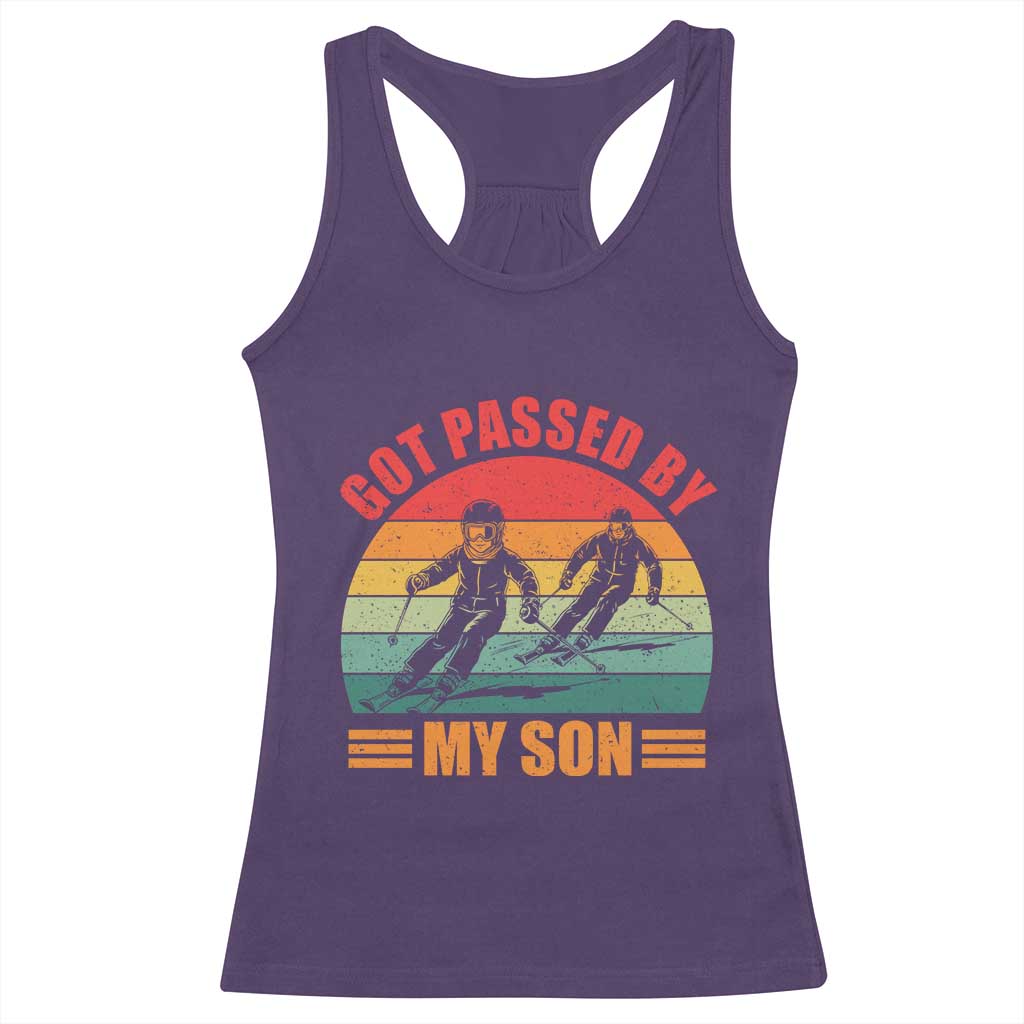 Funny Skiing Ski Dad Racerback Tank Top Got Passed By My Son Retro Vintage - Wonder Print Shop