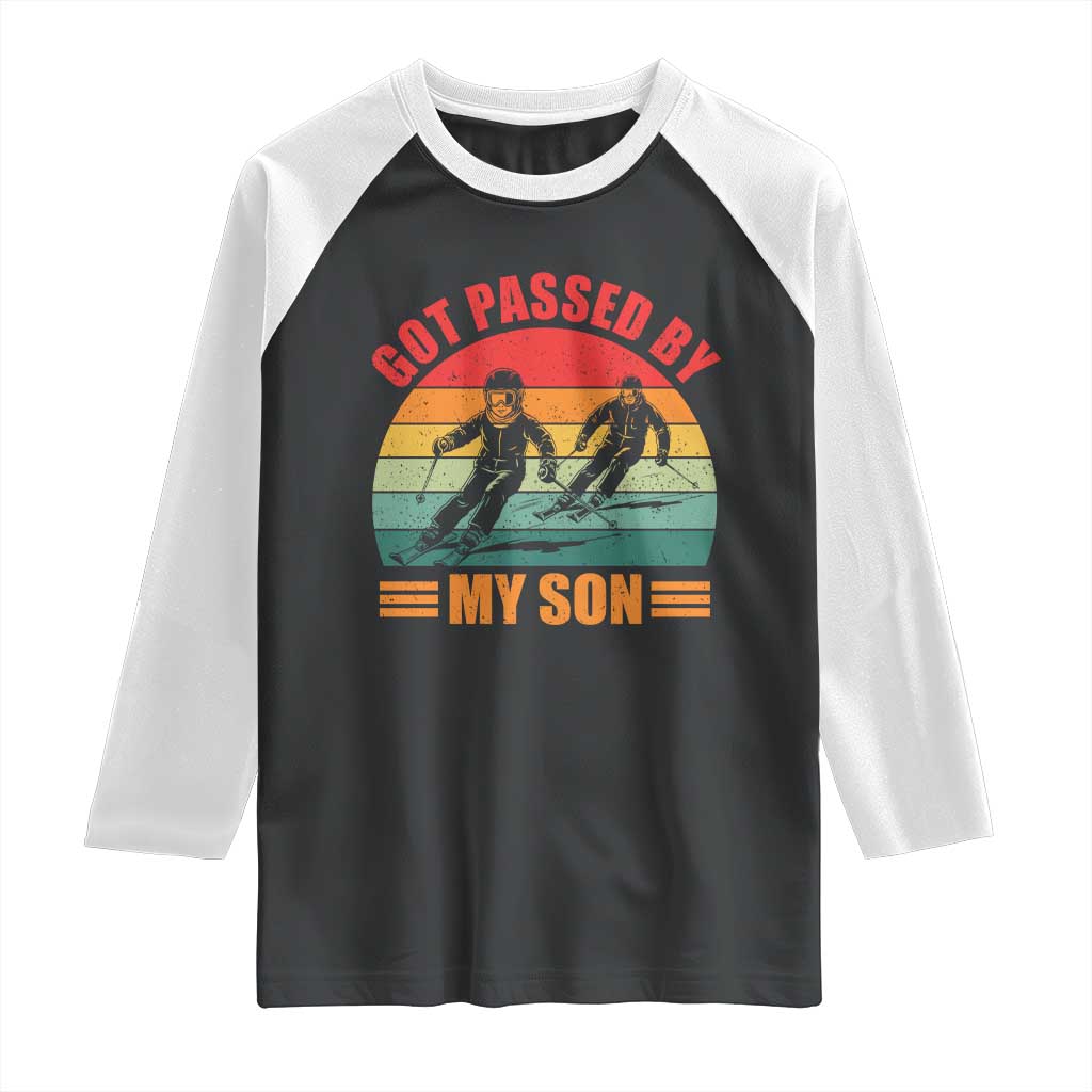 Funny Skiing Ski Dad Raglan Shirt Got Passed By My Son Retro Vintage - Wonder Print Shop