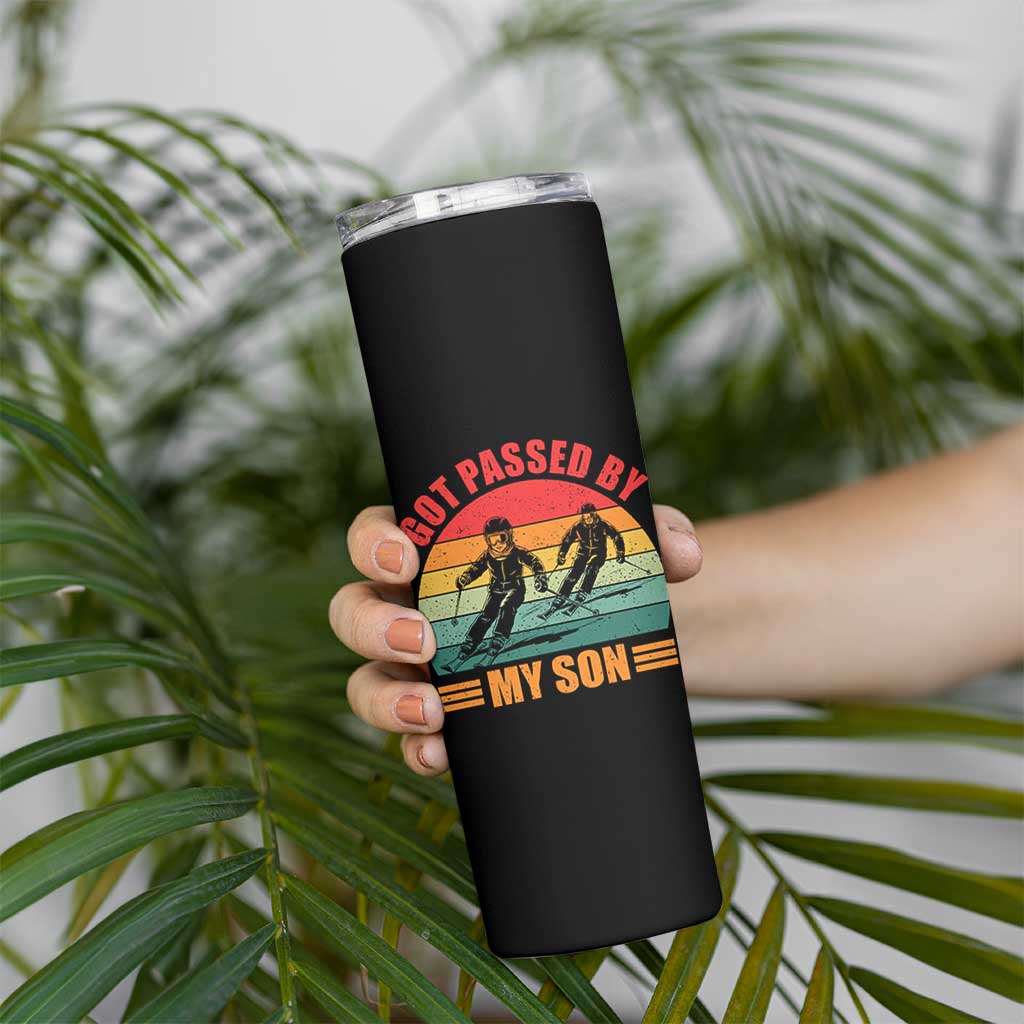 Funny Skiing Ski Dad Skinny Tumbler Got Passed By My Son Retro Vintage - Wonder Print Shop