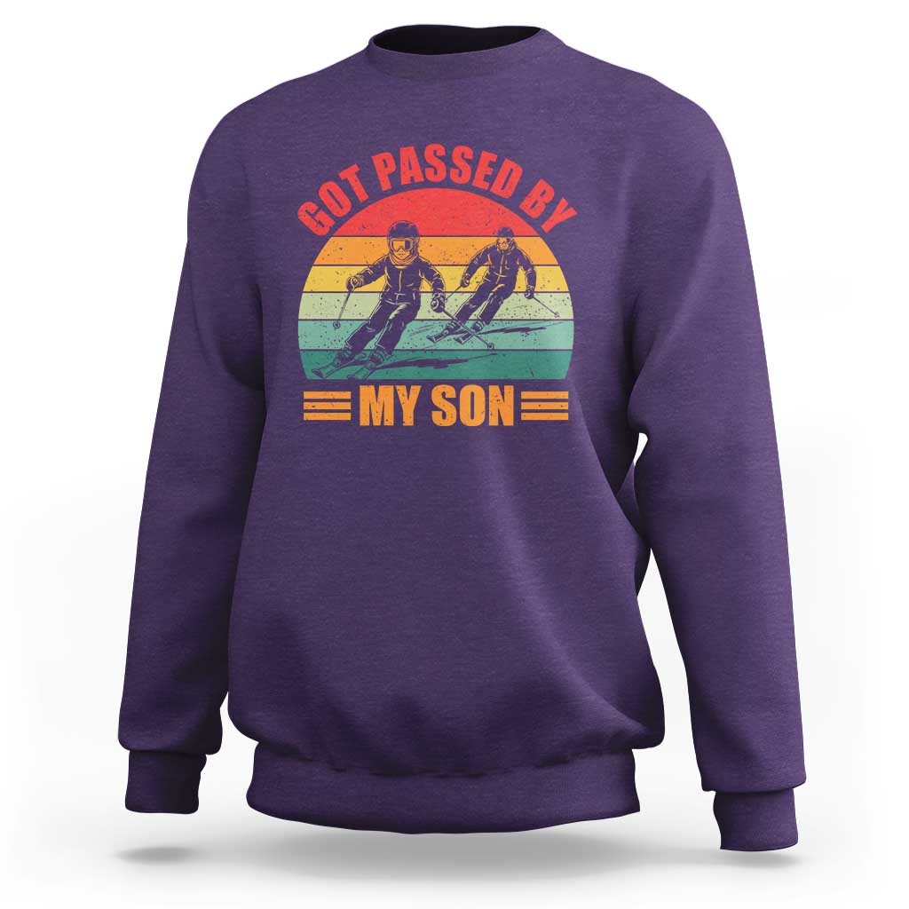 Funny Skiing Ski Dad Sweatshirt Got Passed By My Son Retro Vintage - Wonder Print Shop