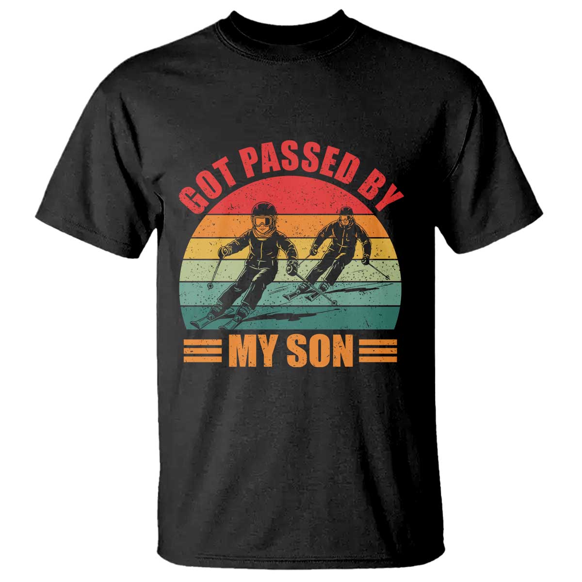Funny Skiing Ski Dad T Shirt Got Passed By My Son Retro Vintage - Wonder Print Shop