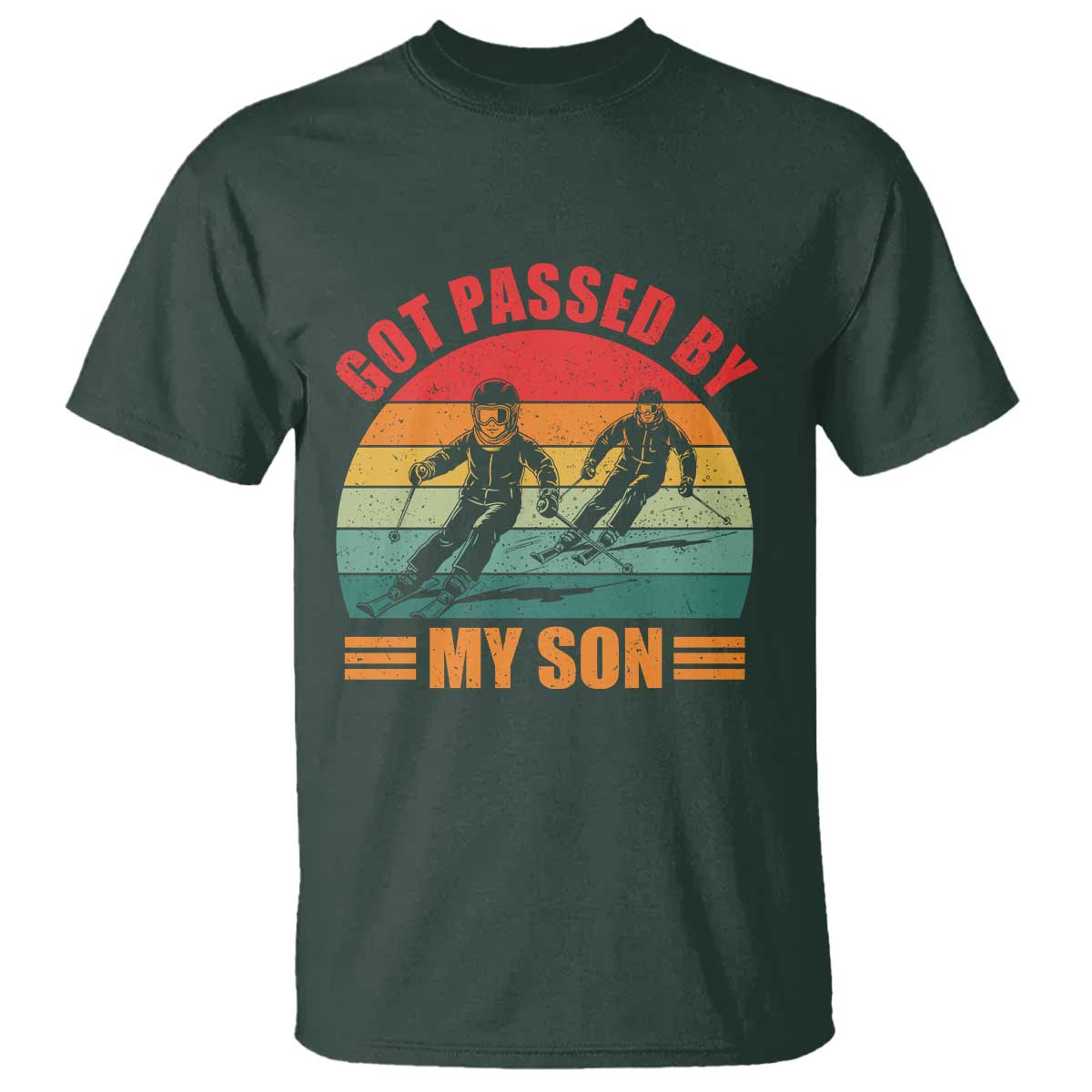 Funny Skiing Ski Dad T Shirt Got Passed By My Son Retro Vintage - Wonder Print Shop