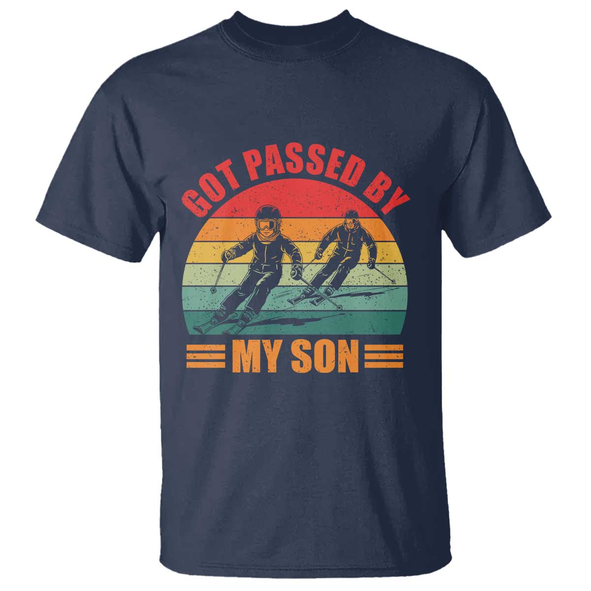 Funny Skiing Ski Dad T Shirt Got Passed By My Son Retro Vintage - Wonder Print Shop