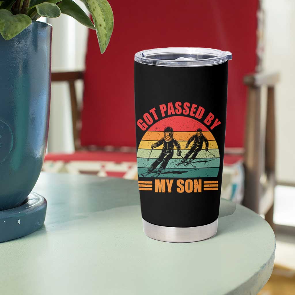 Funny Skiing Ski Dad Tumbler Cup Got Passed By My Son Retro Vintage - Wonder Print Shop
