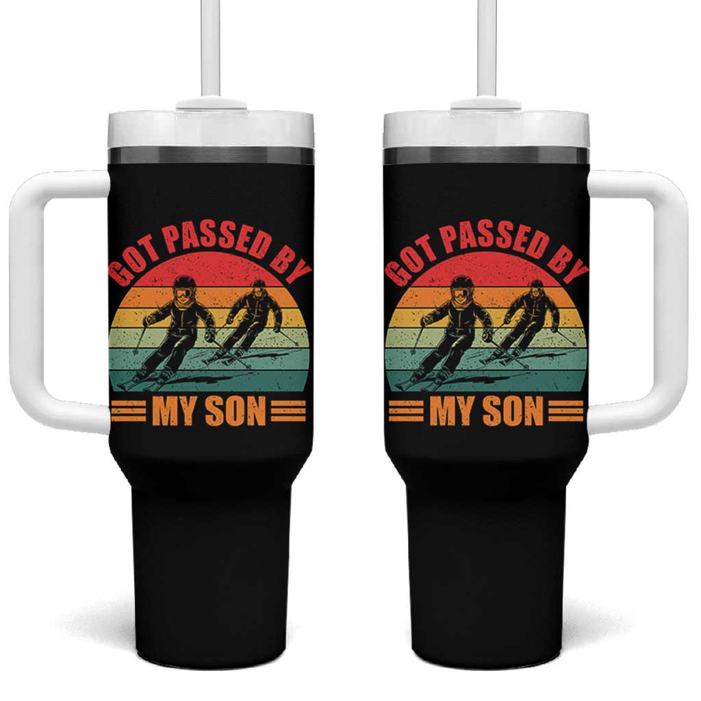 Funny Skiing Ski Dad Tumbler With Handle Got Passed By My Son Retro Vintage - Wonder Print Shop