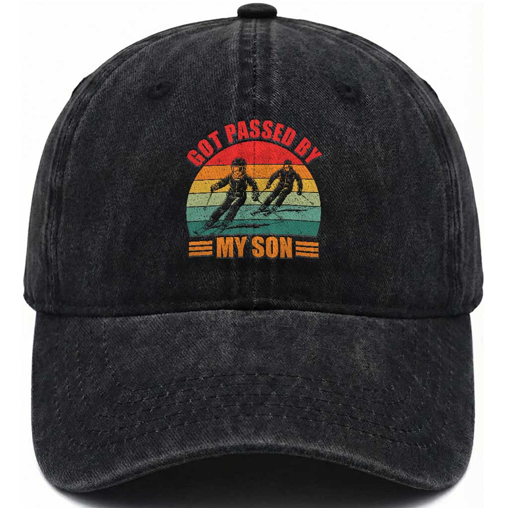 Funny Skiing Ski Dad Washed Cotton Baseball Cap Got Passed By My Son Retro Vintage