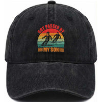 Funny Skiing Ski Dad Washed Cotton Baseball Cap Got Passed By My Son Retro Vintage