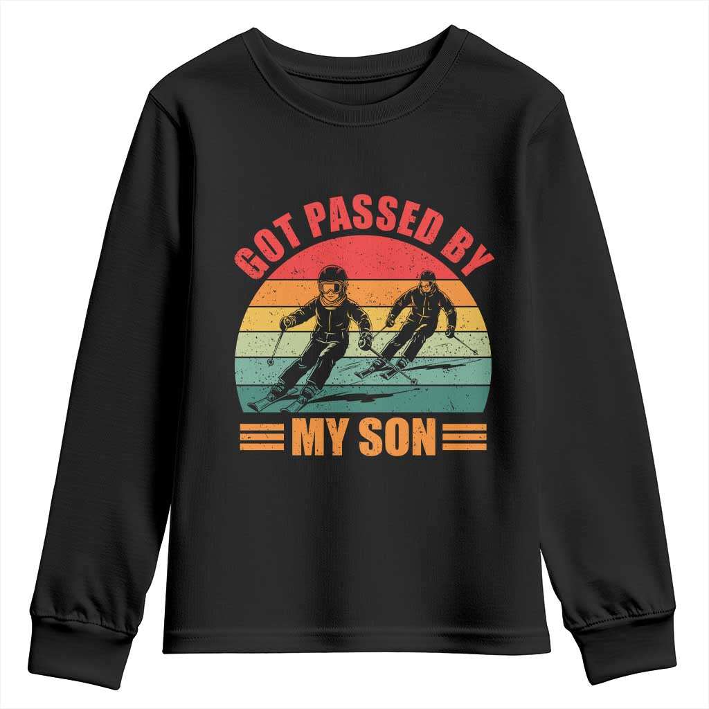Funny Skiing Ski Dad Youth Sweatshirt Got Passed By My Son Retro Vintage - Wonder Print Shop