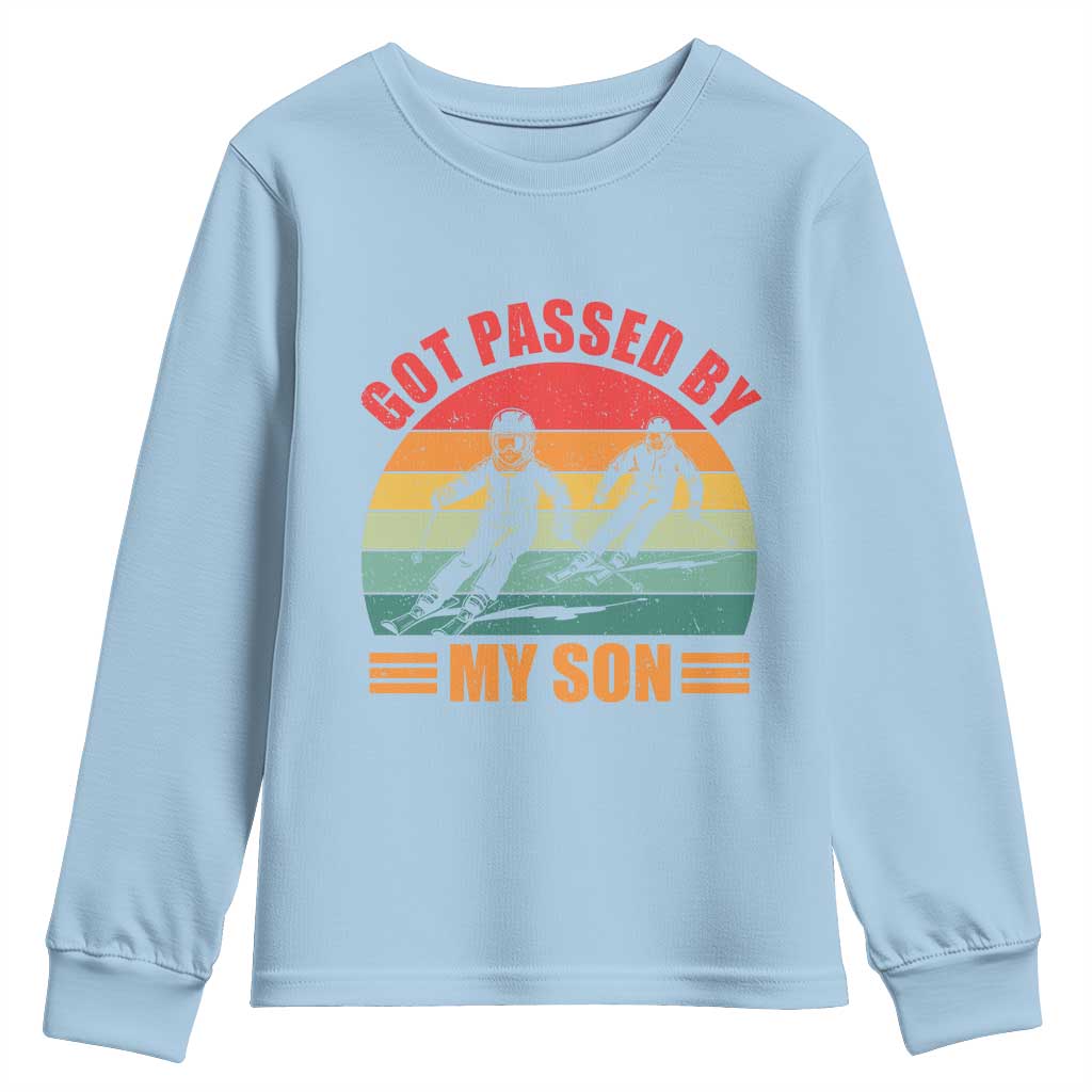 Funny Skiing Ski Dad Youth Sweatshirt Got Passed By My Son Retro Vintage - Wonder Print Shop