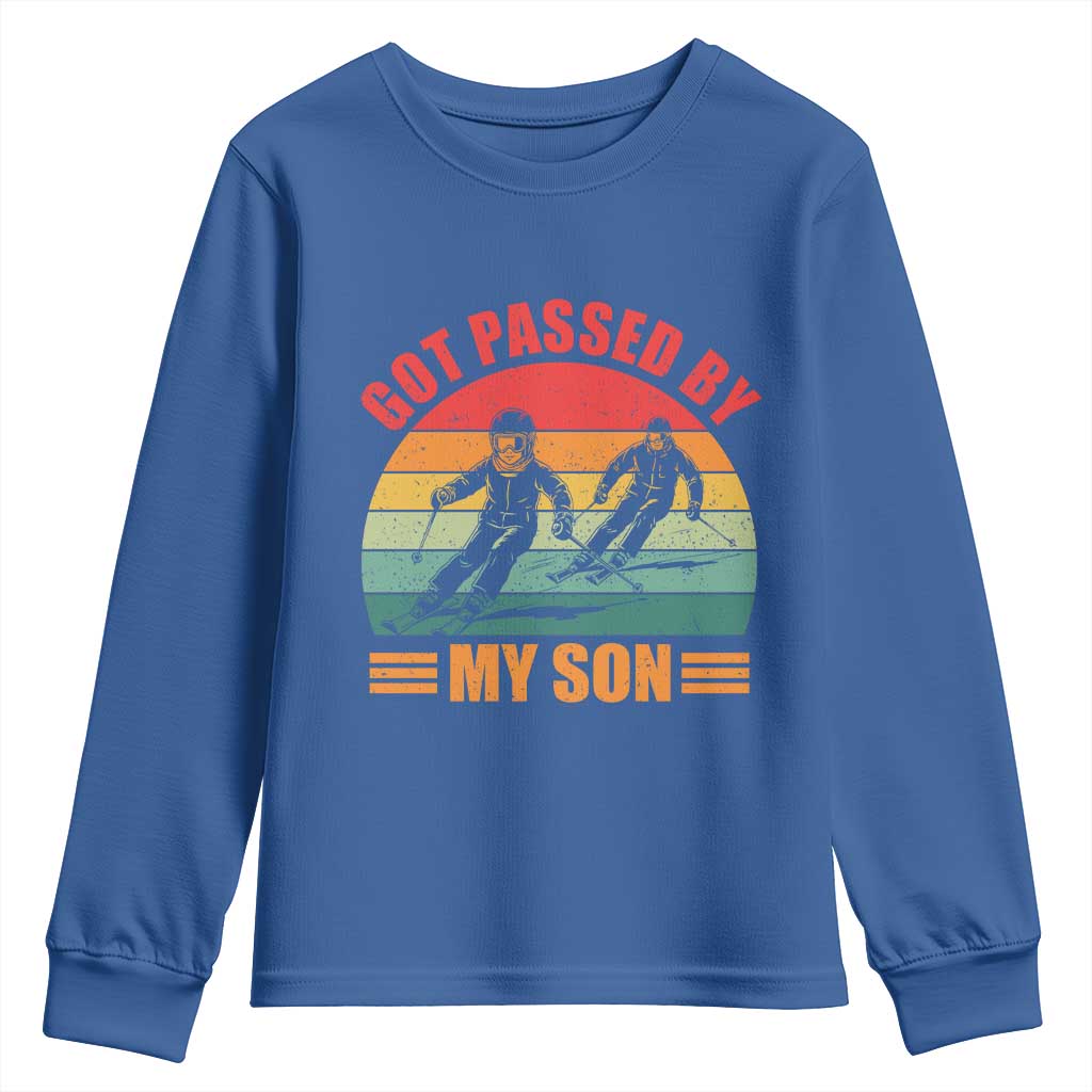 Funny Skiing Ski Dad Youth Sweatshirt Got Passed By My Son Retro Vintage - Wonder Print Shop