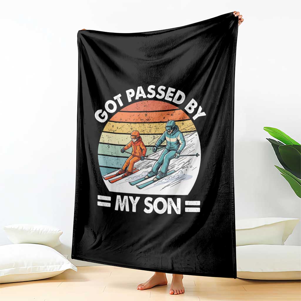 Funny Ski Dad Throw Blanket Got Passed By My Son Retro Vintage - Wonder Print Shop