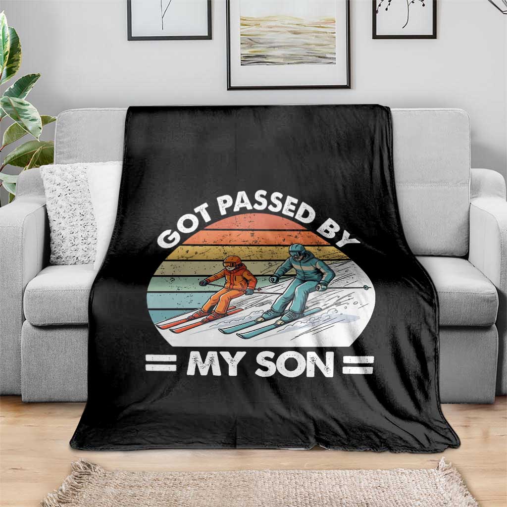 Funny Ski Dad Throw Blanket Got Passed By My Son Retro Vintage - Wonder Print Shop