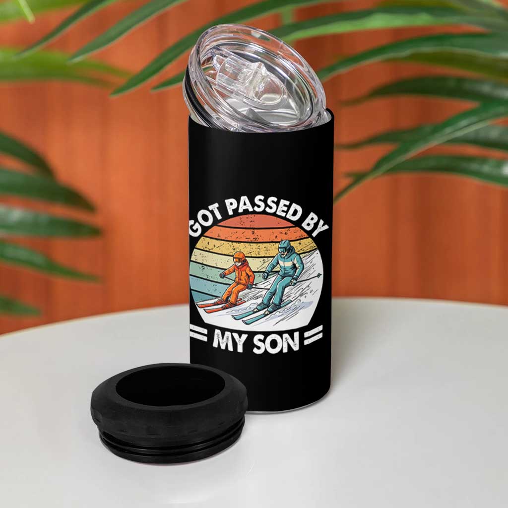 Funny Ski Dad 4 in 1 Can Cooler Tumbler Got Passed By My Son Retro Vintage - Wonder Print Shop