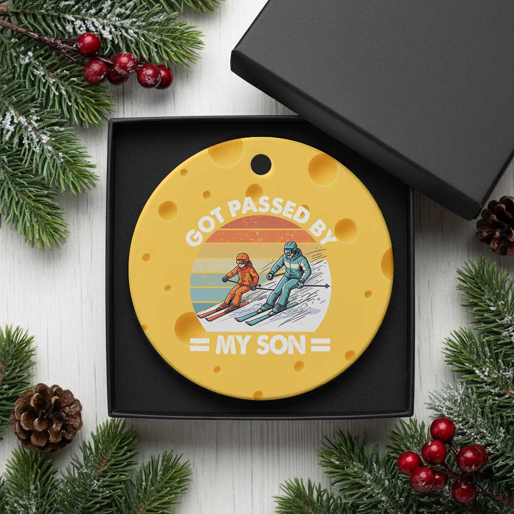 Funny Ski Dad Ceramic Ornament Got Passed By My Son Retro Vintage - Wonder Print Shop