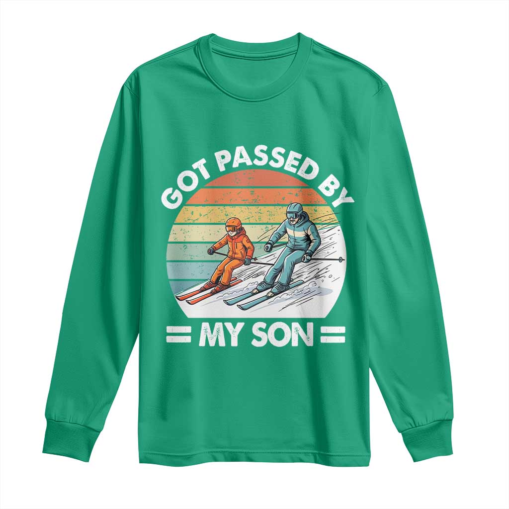 Funny Ski Dad Long Sleeve Shirt Got Passed By My Son Retro Vintage - Wonder Print Shop