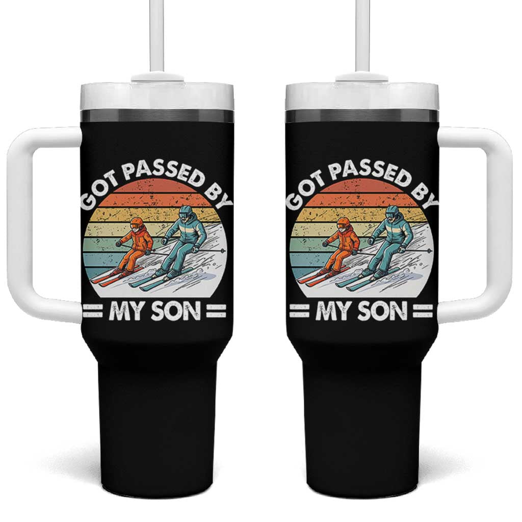 Funny Ski Dad Tumbler With Handle Got Passed By My Son Retro Vintage - Wonder Print Shop
