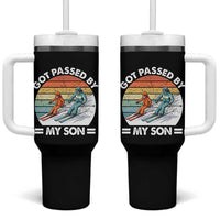 Funny Ski Dad Tumbler With Handle Got Passed By My Son Retro Vintage - Wonder Print Shop