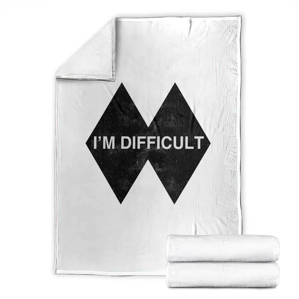 Funny I Am Difficult Double Black Diamond Ski Snowboard Throw Blanket - Wonder Print Shop