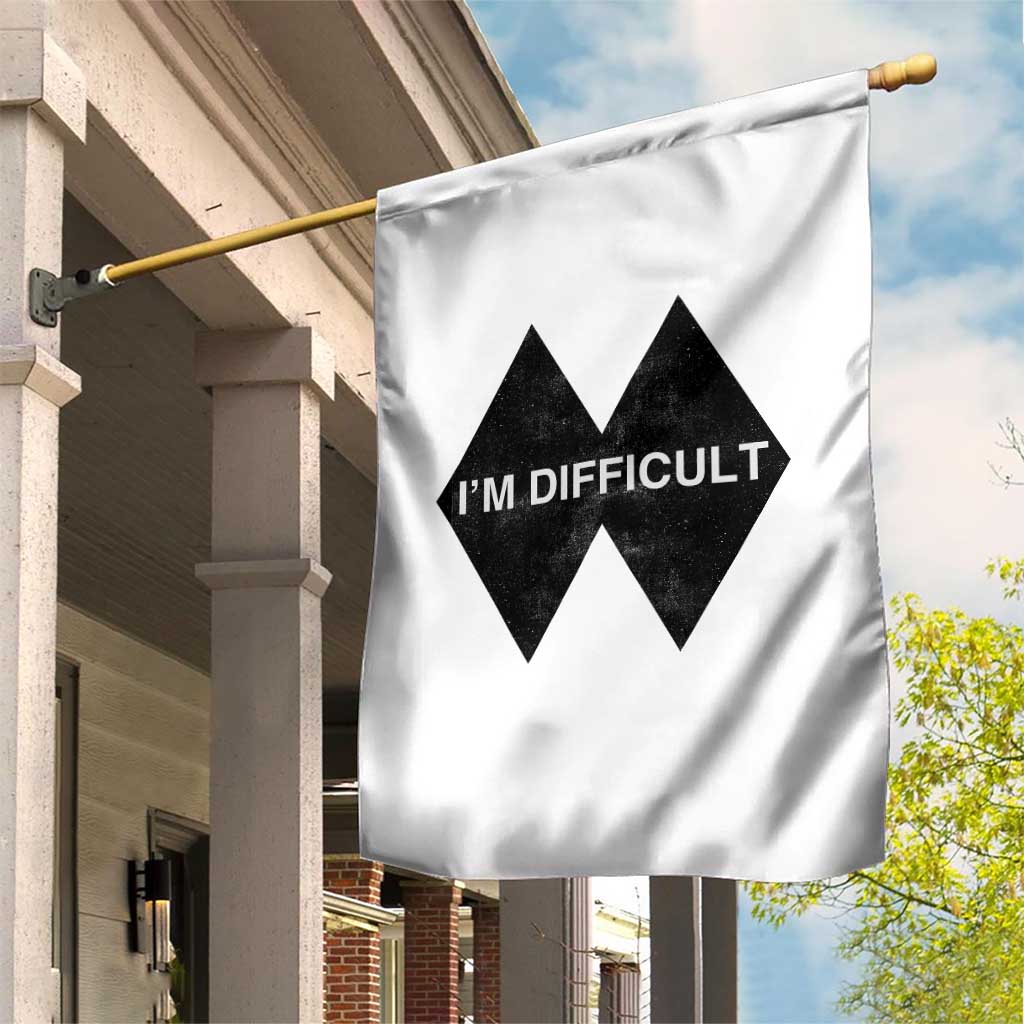 Funny I Am Difficult Double Black Diamond Ski Snowboard Garden Flag - Wonder Print Shop