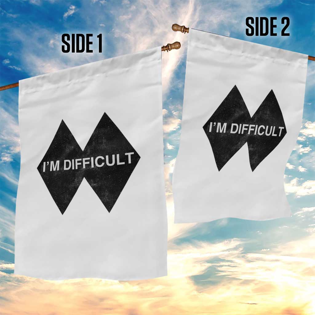 Funny I Am Difficult Double Black Diamond Ski Snowboard Garden Flag - Wonder Print Shop