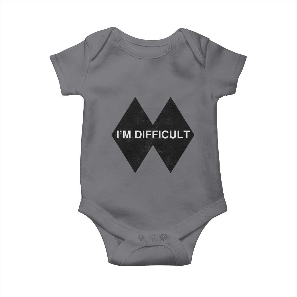 Funny I Am Difficult Double Black Diamond Ski Snowboard Baby Onesie - Wonder Print Shop