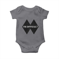 Funny I Am Difficult Double Black Diamond Ski Snowboard Baby Onesie - Wonder Print Shop