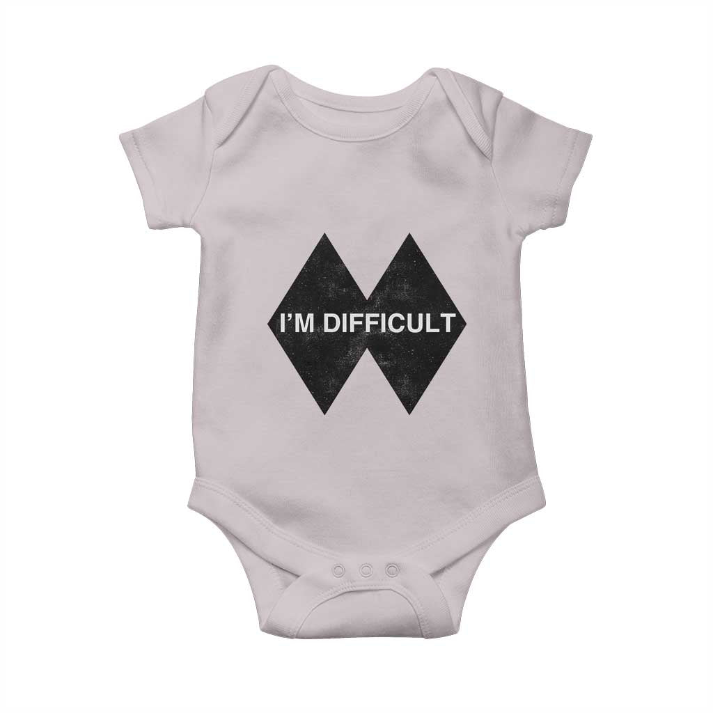 Funny I Am Difficult Double Black Diamond Ski Snowboard Baby Onesie - Wonder Print Shop