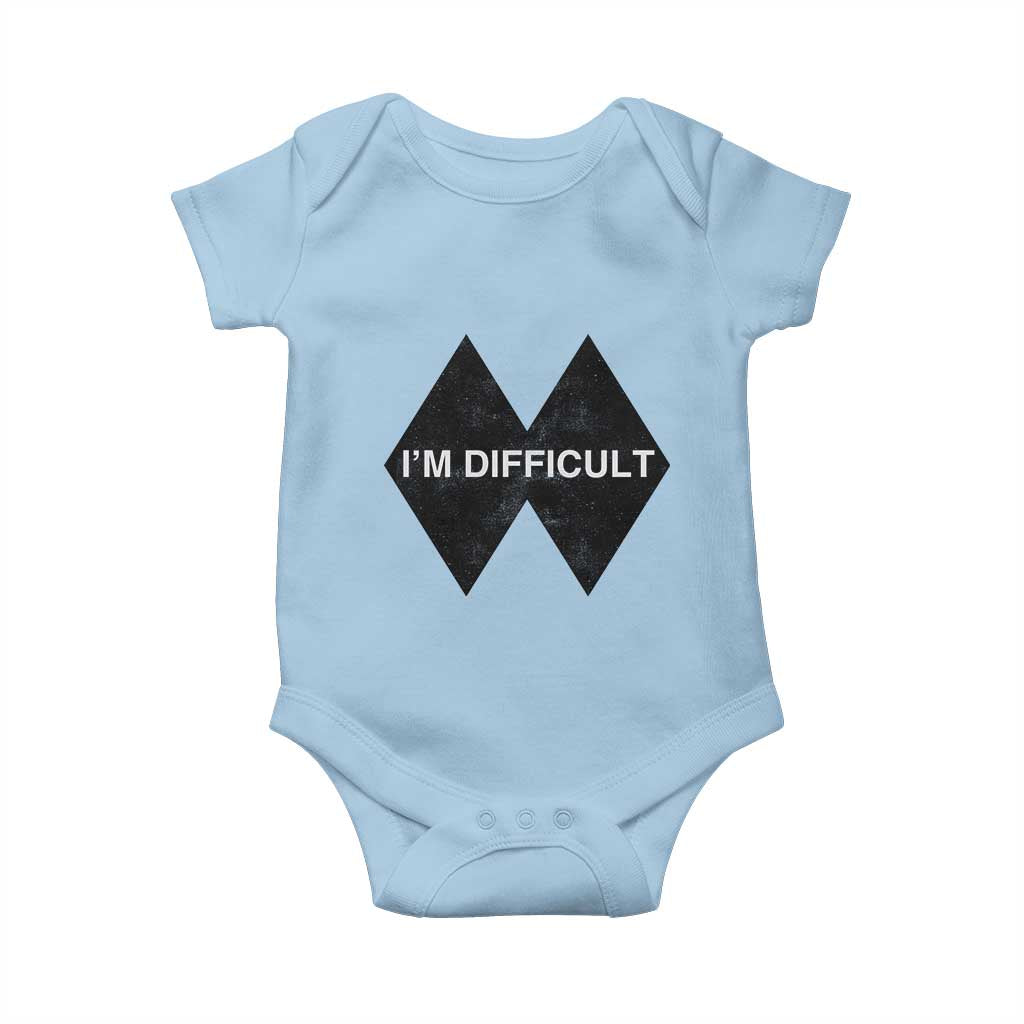 Funny I Am Difficult Double Black Diamond Ski Snowboard Baby Onesie - Wonder Print Shop