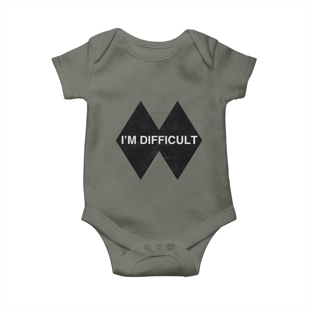 Funny I Am Difficult Double Black Diamond Ski Snowboard Baby Onesie - Wonder Print Shop