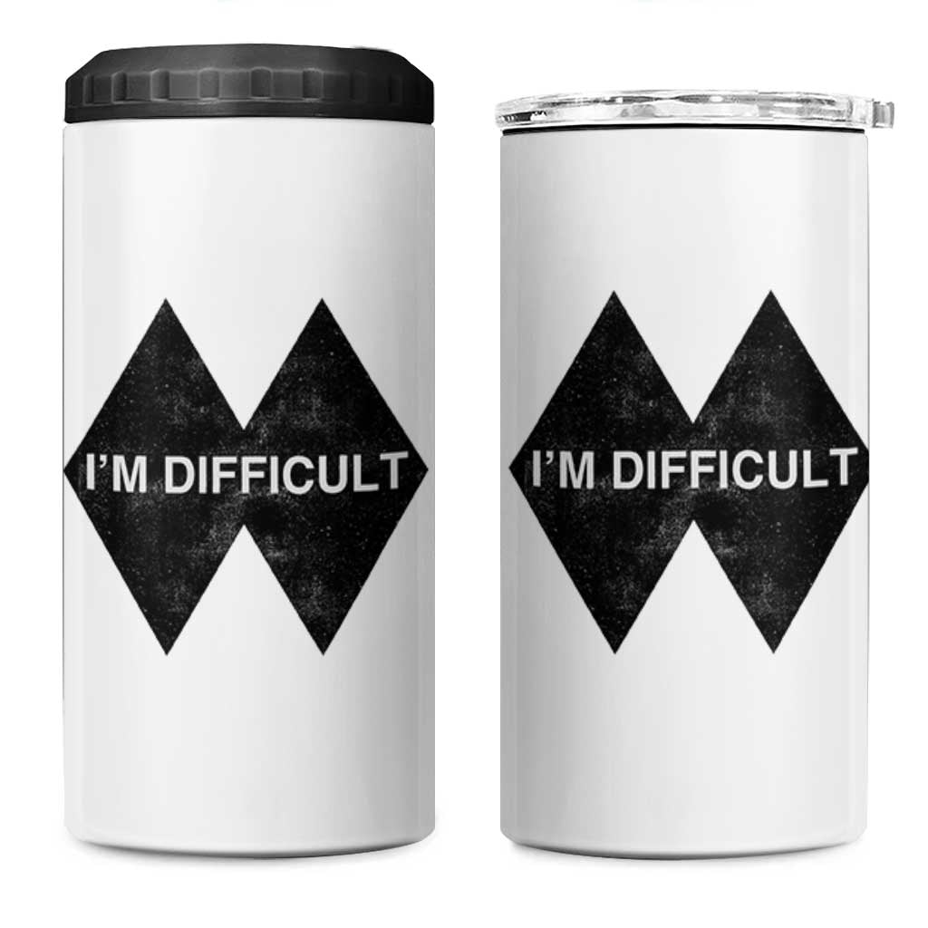 Funny I Am Difficult Double Black Diamond Ski Snowboard 4 in 1 Can Cooler Tumbler - Wonder Print Shop