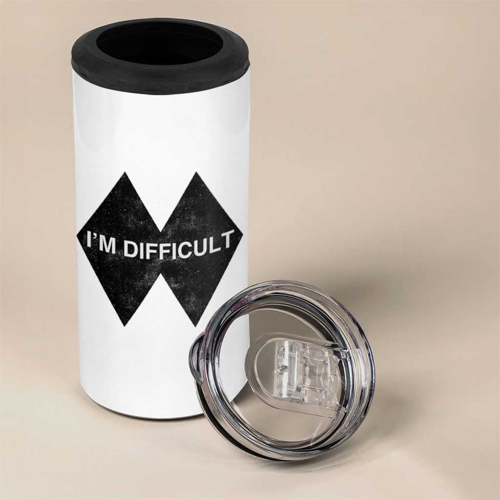 Funny I Am Difficult Double Black Diamond Ski Snowboard 4 in 1 Can Cooler Tumbler - Wonder Print Shop
