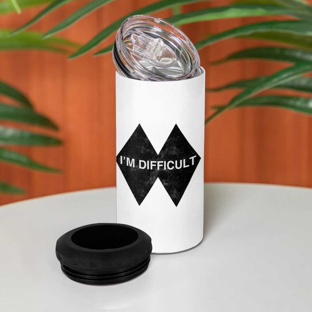 Funny I Am Difficult Double Black Diamond Ski Snowboard 4 in 1 Can Cooler Tumbler - Wonder Print Shop