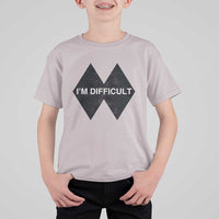 Funny I Am Difficult Double Black Diamond Ski Snowboard T Shirt For Kid - Wonder Print Shop