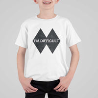 Funny I Am Difficult Double Black Diamond Ski Snowboard T Shirt For Kid - Wonder Print Shop