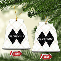 Funny I Am Difficult Double Black Diamond Ski Snowboard Ceramic Ornament - Wonder Print Shop