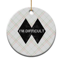 Funny I Am Difficult Double Black Diamond Ski Snowboard Ceramic Ornament - Wonder Print Shop