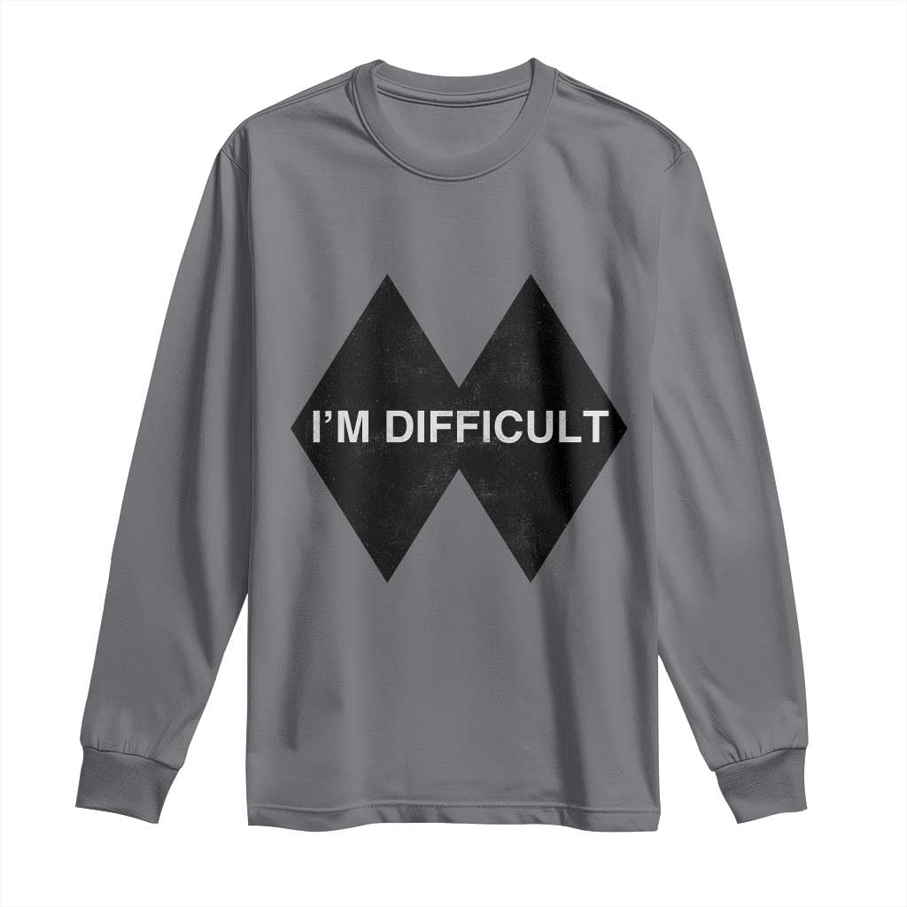 Funny I Am Difficult Double Black Diamond Ski Snowboard Long Sleeve Shirt - Wonder Print Shop