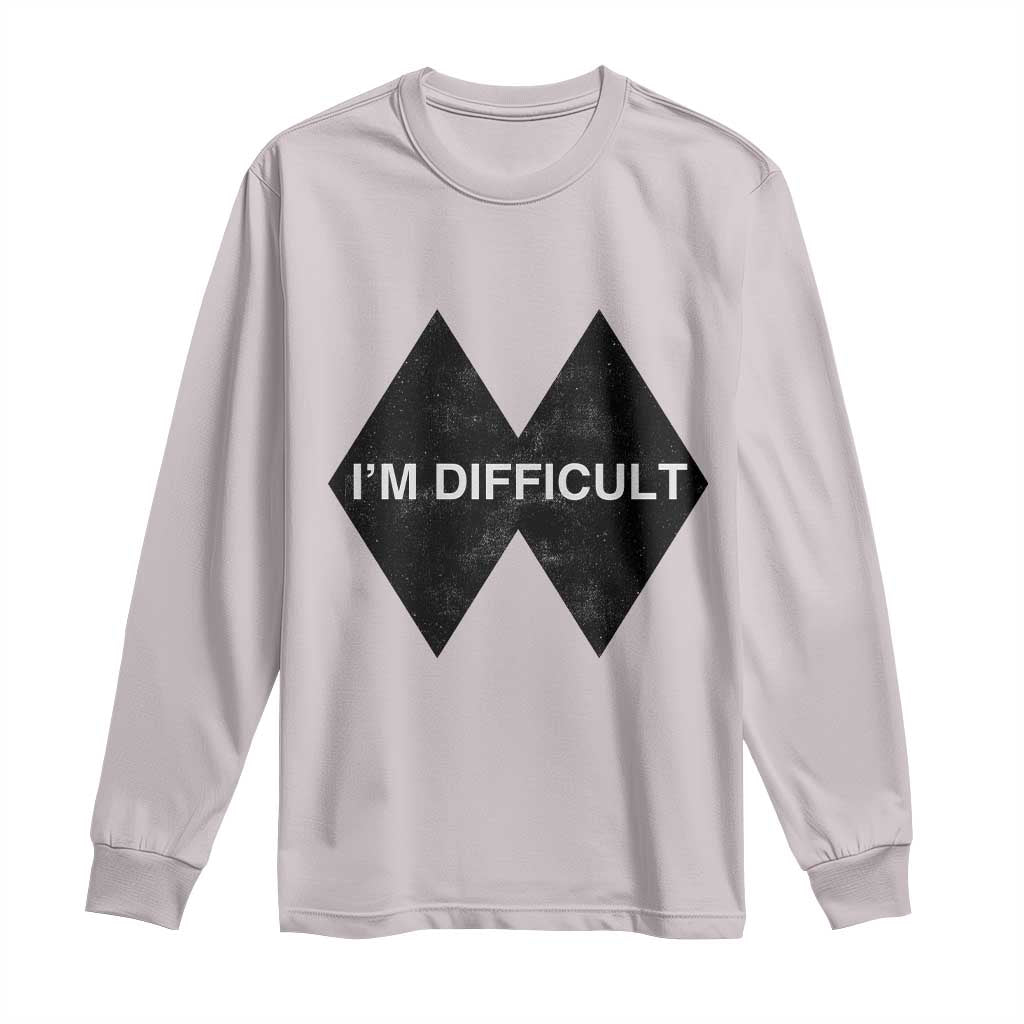 Funny I Am Difficult Double Black Diamond Ski Snowboard Long Sleeve Shirt - Wonder Print Shop