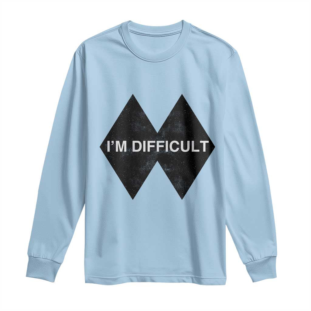 Funny I Am Difficult Double Black Diamond Ski Snowboard Long Sleeve Shirt - Wonder Print Shop
