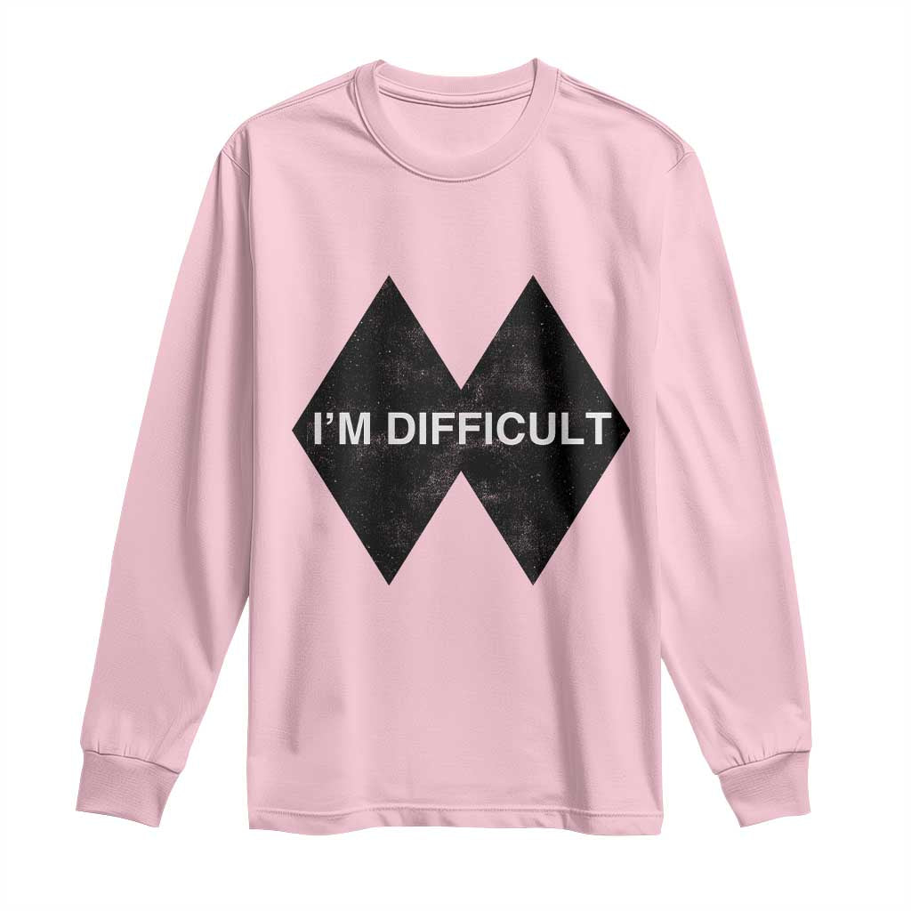 Funny I Am Difficult Double Black Diamond Ski Snowboard Long Sleeve Shirt - Wonder Print Shop