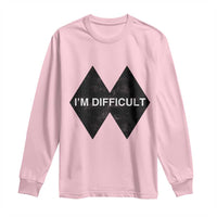 Funny I Am Difficult Double Black Diamond Ski Snowboard Long Sleeve Shirt - Wonder Print Shop