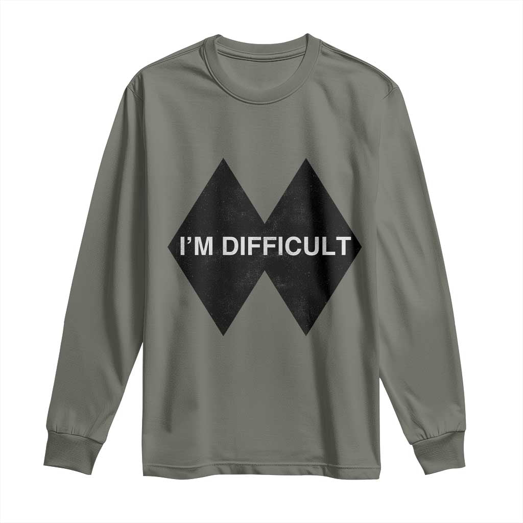Funny I Am Difficult Double Black Diamond Ski Snowboard Long Sleeve Shirt - Wonder Print Shop