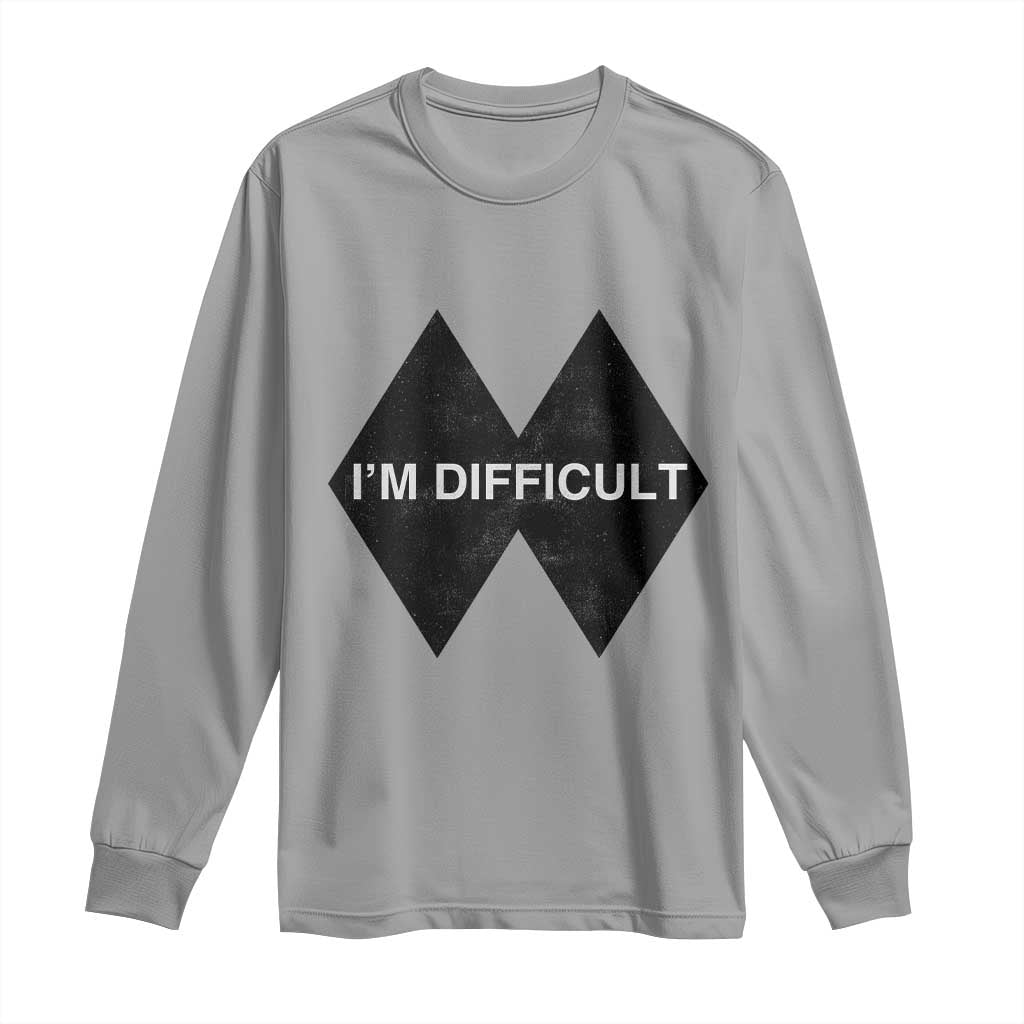 Funny I Am Difficult Double Black Diamond Ski Snowboard Long Sleeve Shirt - Wonder Print Shop