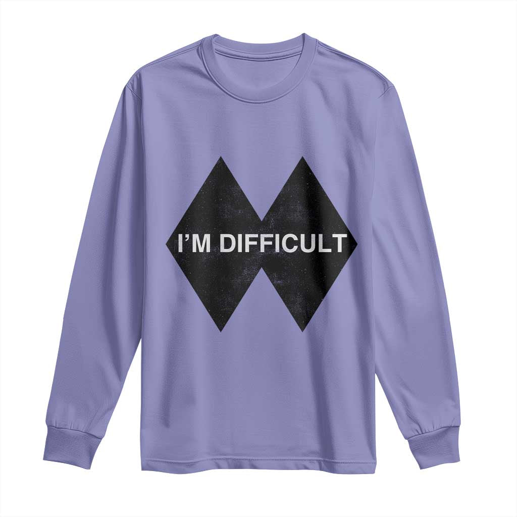 Funny I Am Difficult Double Black Diamond Ski Snowboard Long Sleeve Shirt - Wonder Print Shop
