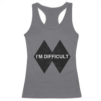 Funny I Am Difficult Double Black Diamond Ski Snowboard Racerback Tank Top - Wonder Print Shop