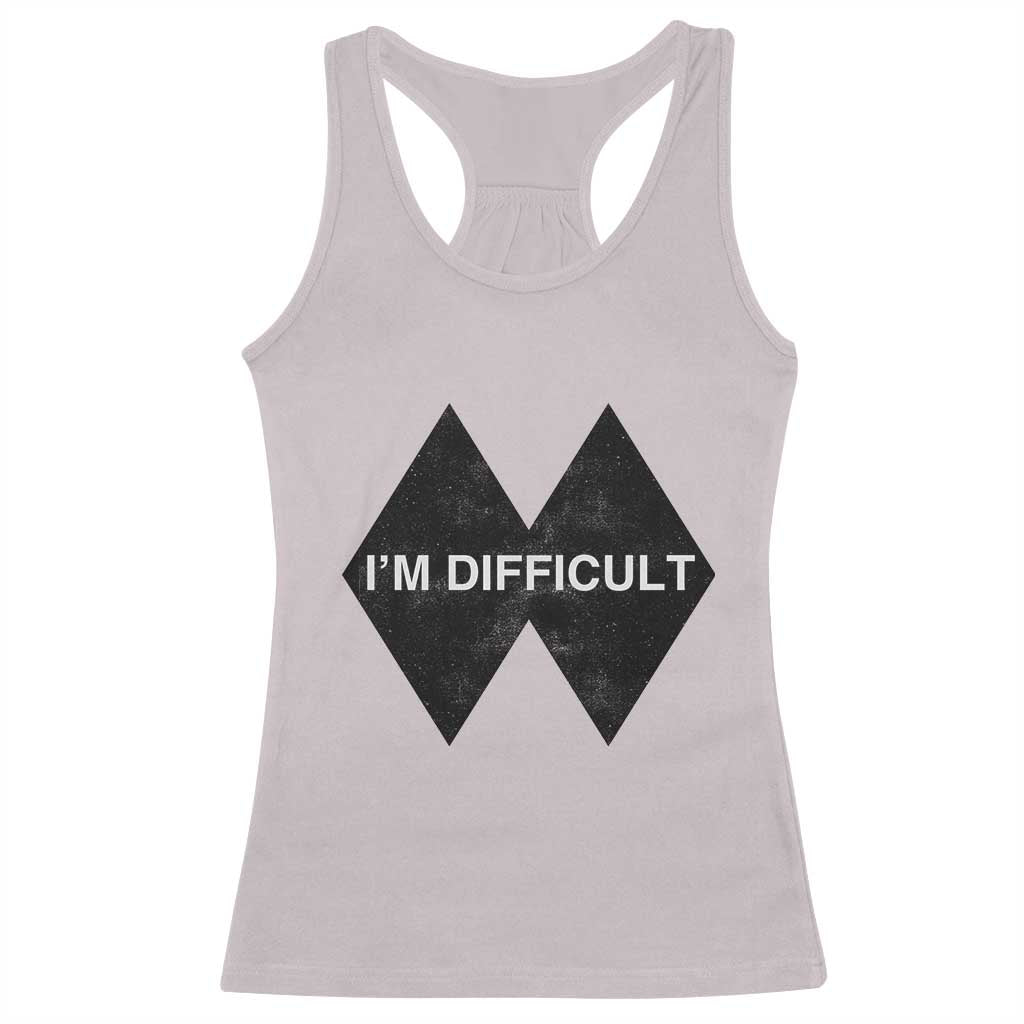 Funny I Am Difficult Double Black Diamond Ski Snowboard Racerback Tank Top - Wonder Print Shop
