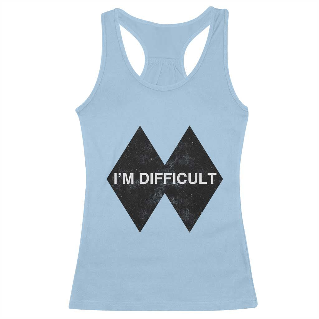 Funny I Am Difficult Double Black Diamond Ski Snowboard Racerback Tank Top - Wonder Print Shop